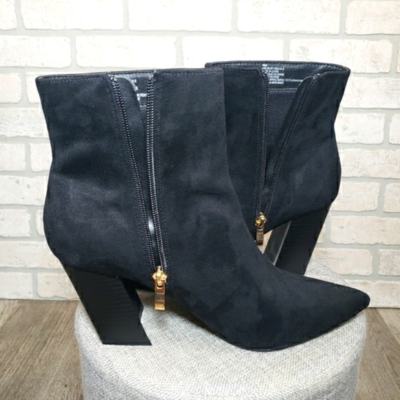 JUST FAB Seude Heeled Ankle Booties Size 9.5 - Picture 4 of 12